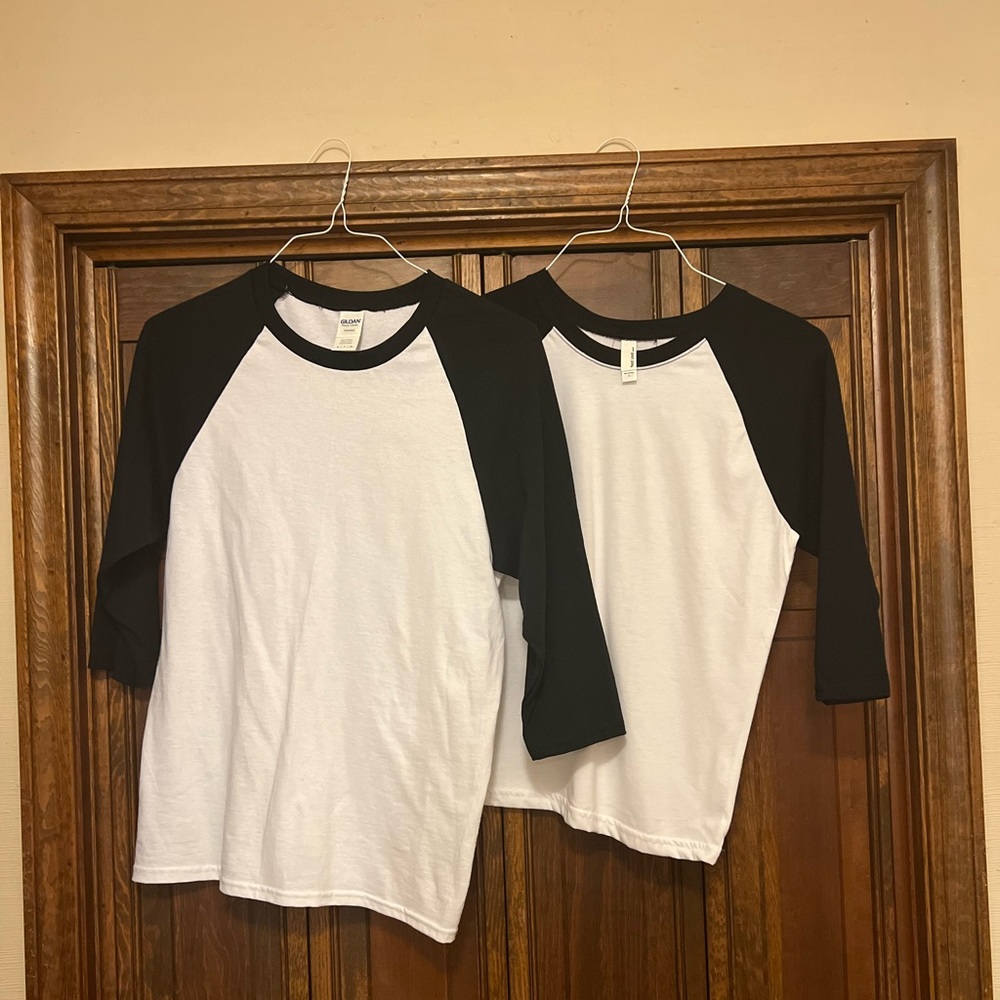 Black and White Baseball tees